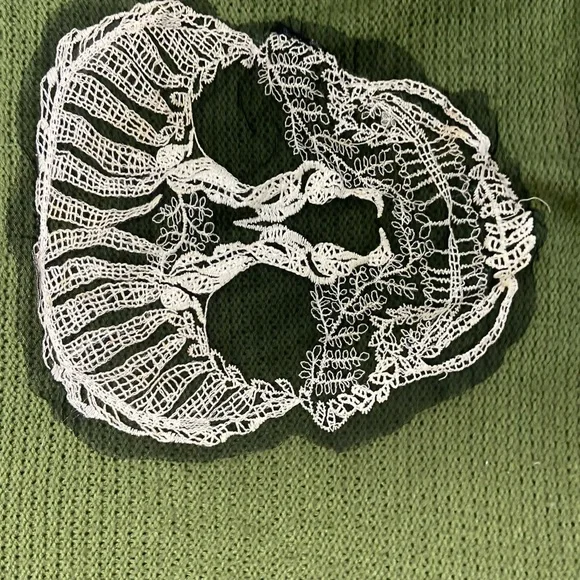 Olive Green Skull Design Sweater - Picture 2 of 4